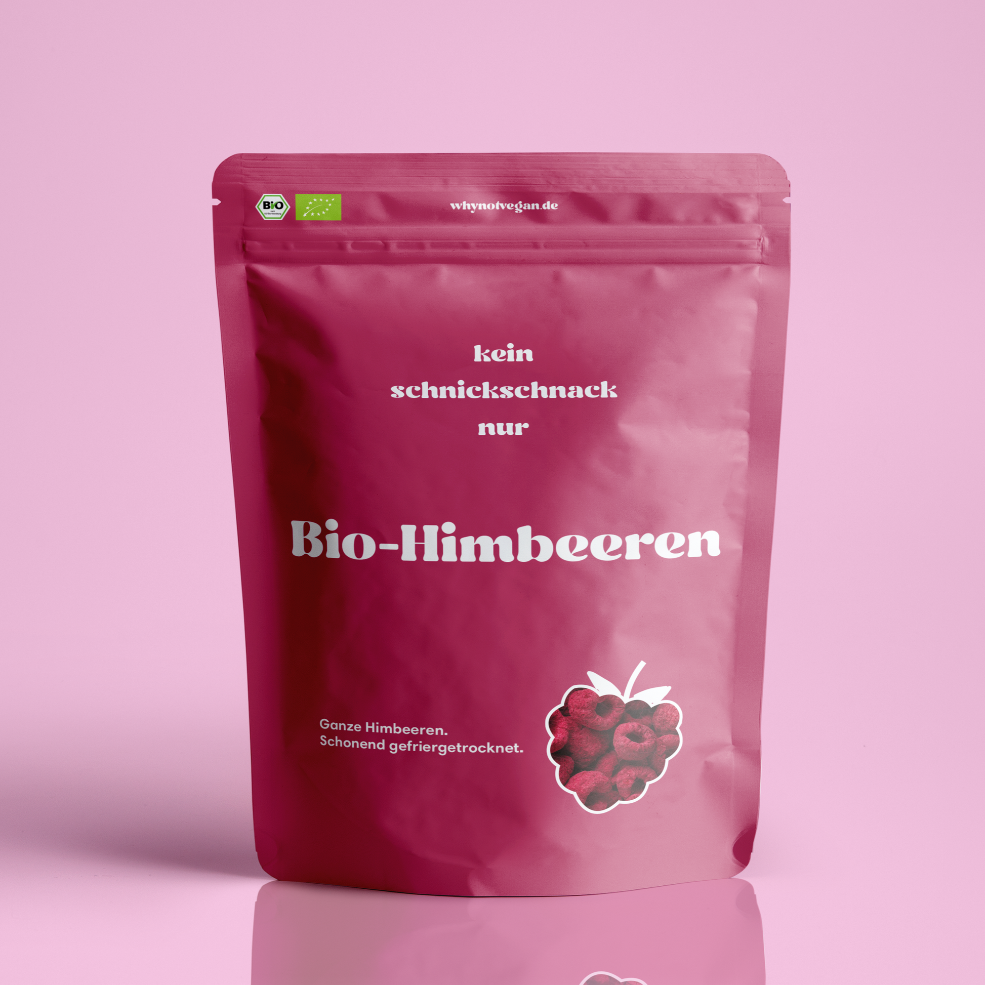 Ganze gefriergetrocknete Bio-Himbeeren – 100 % Frucht, knusprig, fruchtig-sauer, reich an Vitaminen und Antioxidantien, ideal für Müsli, Joghurt und Snacks