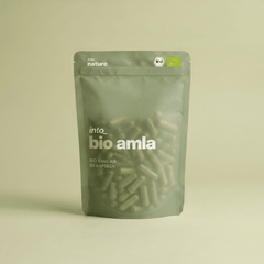 Verpackung der Into Nature Bio Amla Pulver Kapseln Vorderansicht