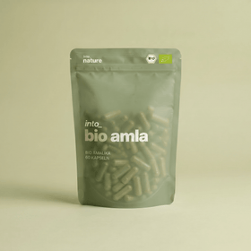 Verpackung der Into Nature Bio Amla Pulver Kapseln Vorderansicht