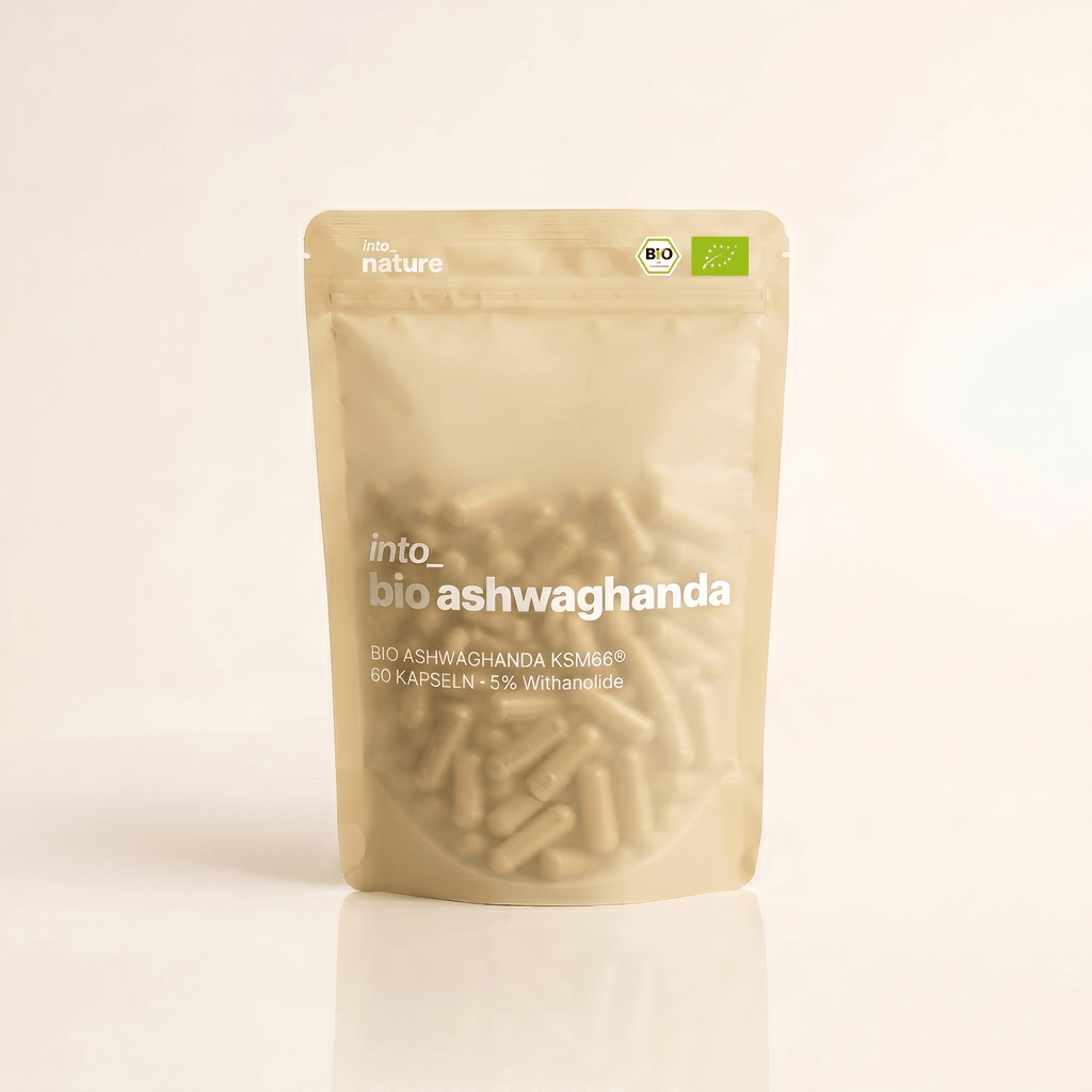 Verpackung der Into Nature Bio Ashwagandha KSM-66 Kapseln