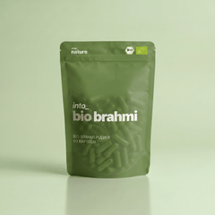 Verpackung der Into Nature Bio Brahmi Kapseln Vorderansicht