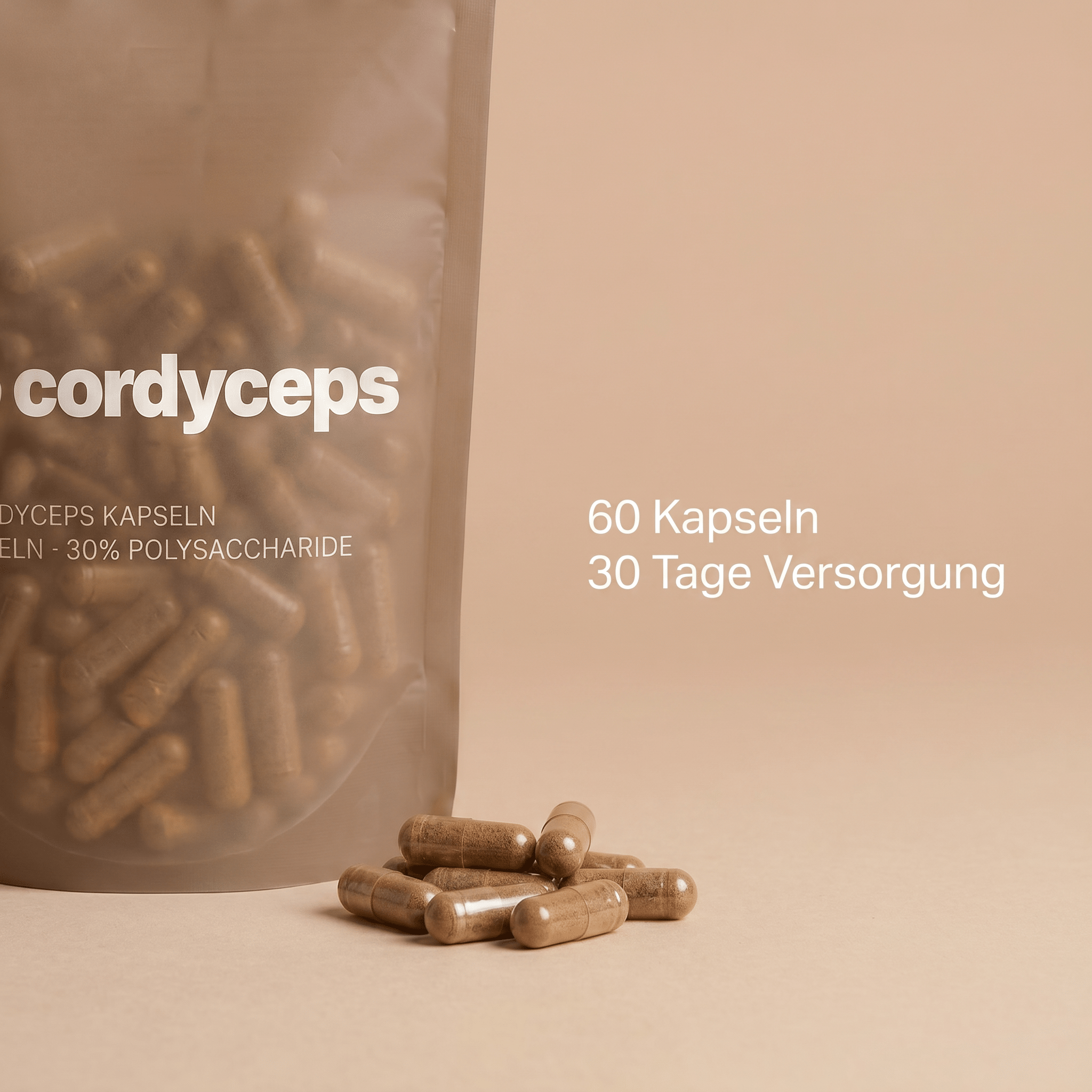 Bio-Cordyceps-Extrakt mit 60 Kapseln für eine Versorgung von 30 Tagen
