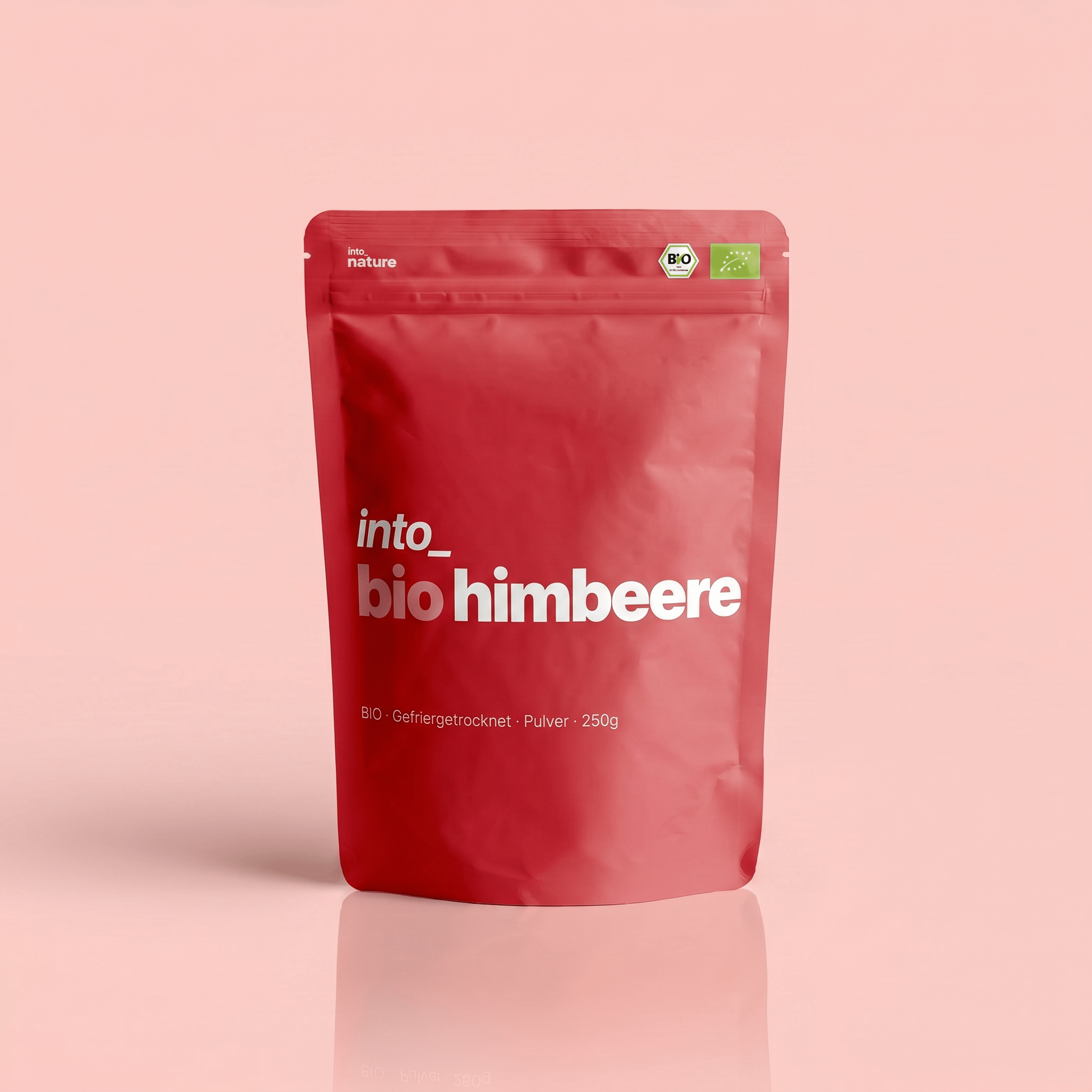 Into Nature Bio-Himbeerpulver gefriergetrocknet in der 250g Vorratspackung