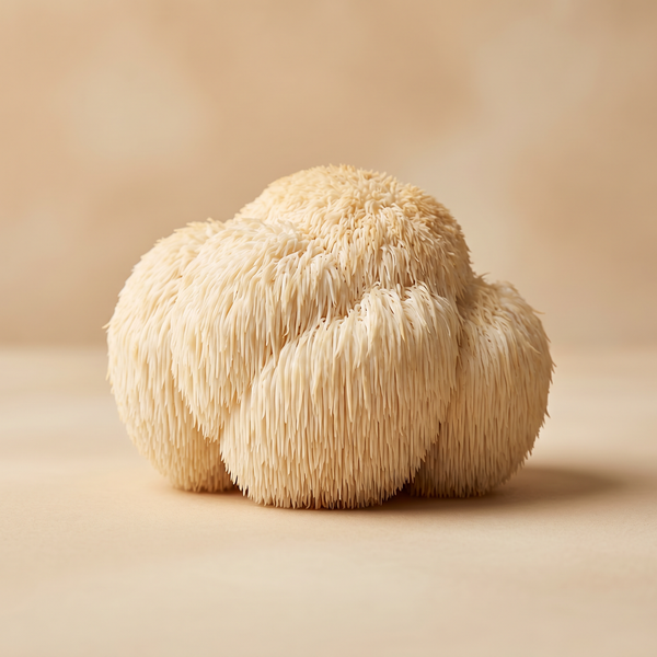 Nahaufnahme eines hochwertigen Löwenmähne Pilzes (Hericium)