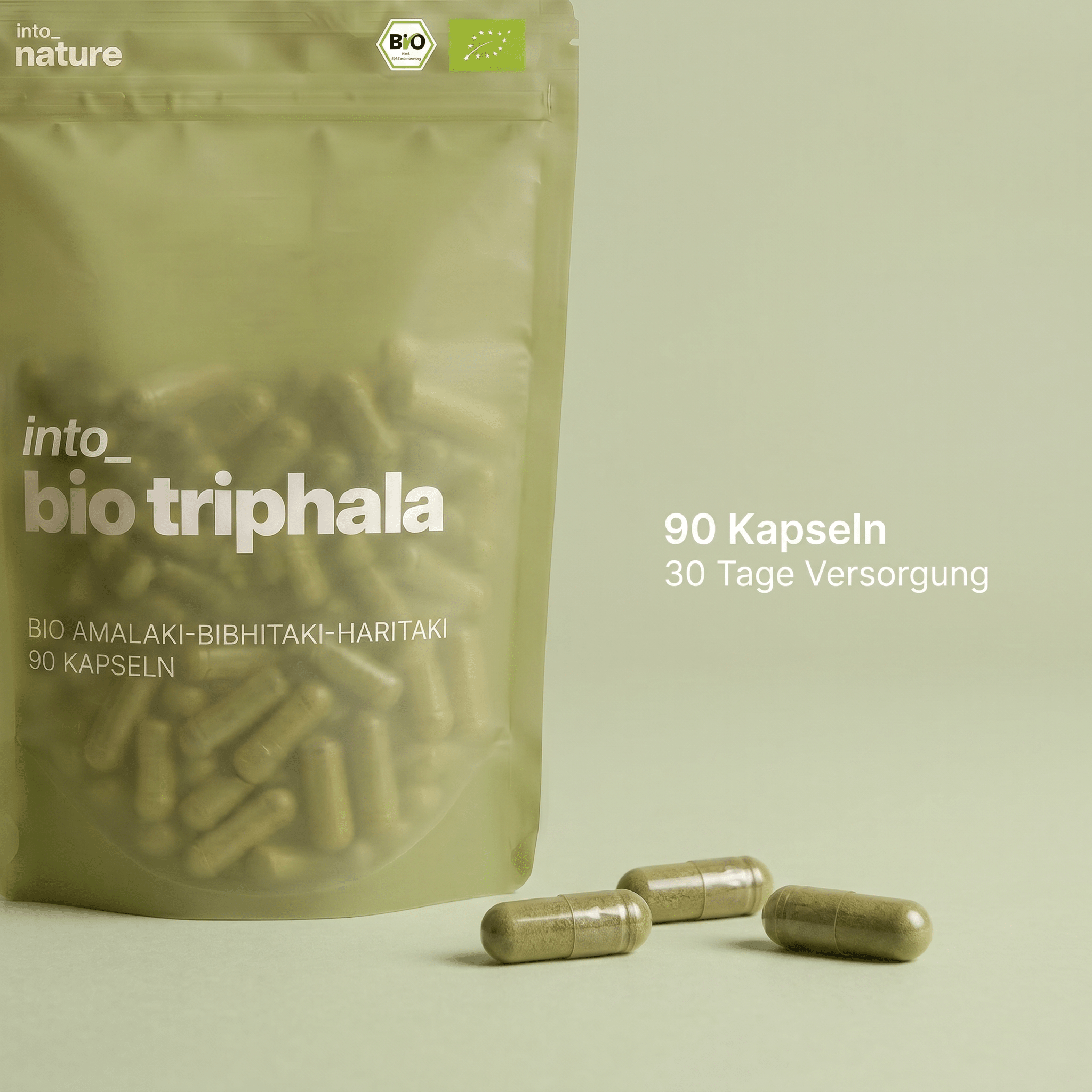 Bio Triphala Pulver Kapseln Vorratspackung für 30 Tage