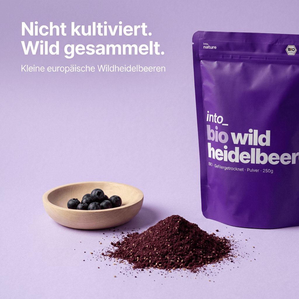 Echte europäische Wildheidelbeeren als Basis für unser Bio-Wildheidelbeerpulver
