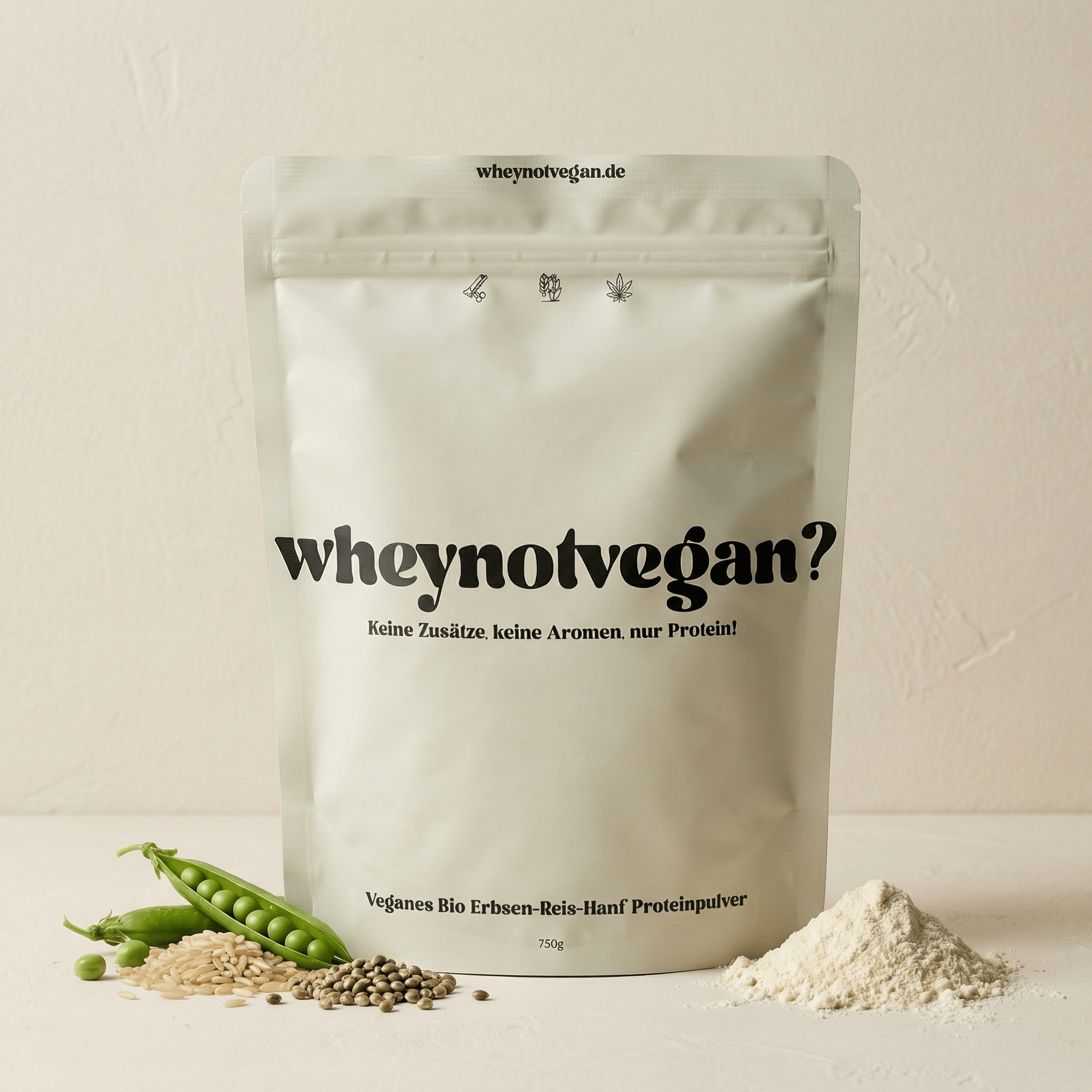 Veganes Bio-Proteinpulver 750 g aus Erbse, Reis und Hanf
